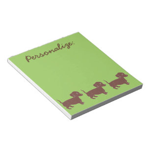 Libreta personalizada verde de los Dachshunds