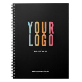 Libreta promocional con logotipo de empresa negra
