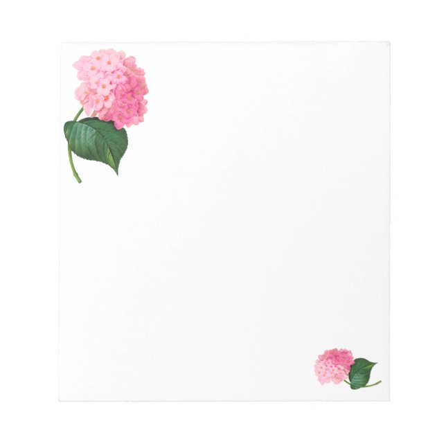 Libreta rosada de la flor del Hydrangea de Redoute (Frente)