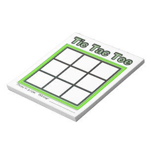 Libreta verde del juego del dedo del pie de Tic