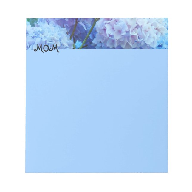Libretas personalizadas Flores de Hortensias Azule (Frente)