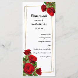 Libreto de Orden de Servicio Español Rosas Rojas 
