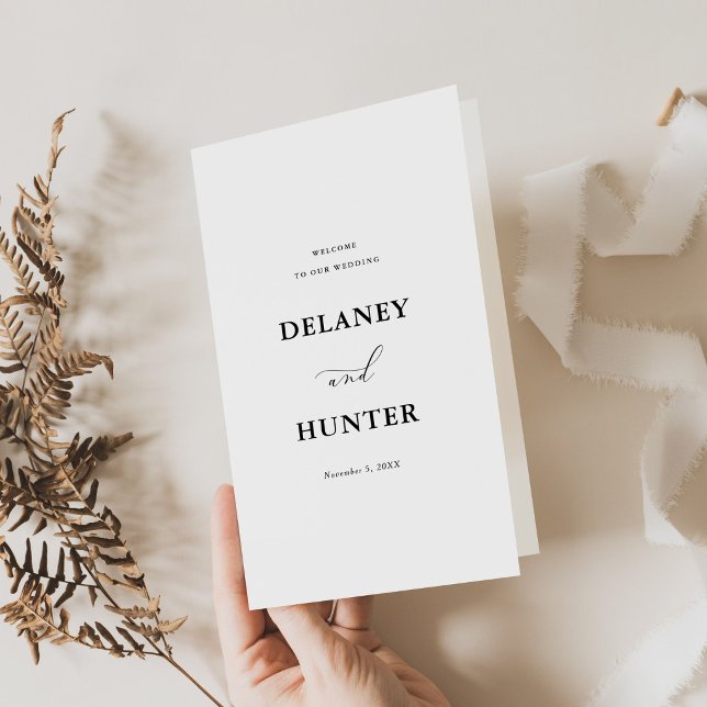 Libreto de programa de boda, diseño minimalista (Subido por el creador)