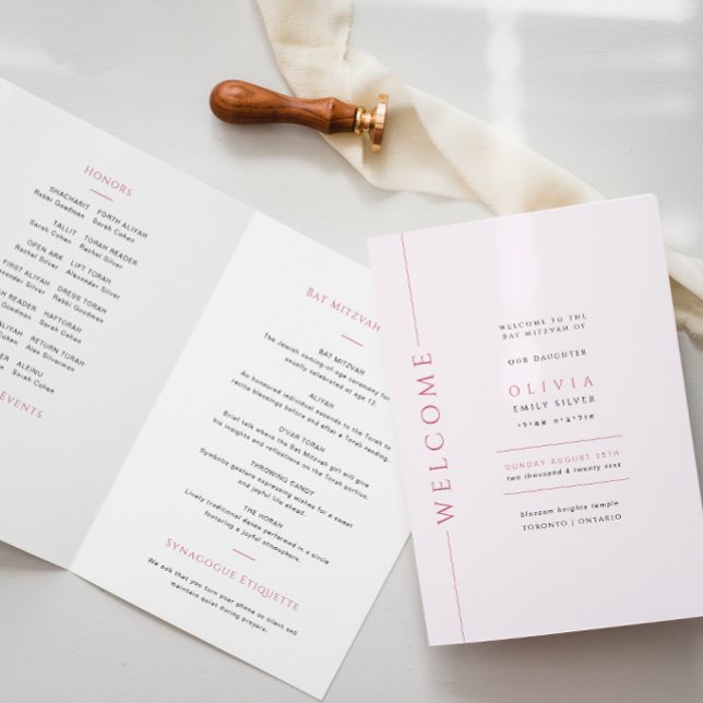 Libreto de Programa Plegado de Bat Mitzvah Rosa Cl (Subido por el creador)