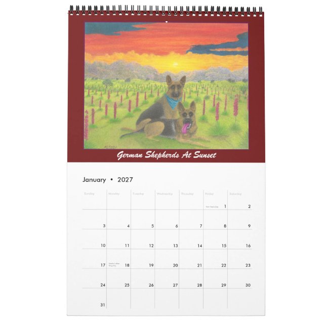 Libro 2013 del calendario de los días (Jan 2027)