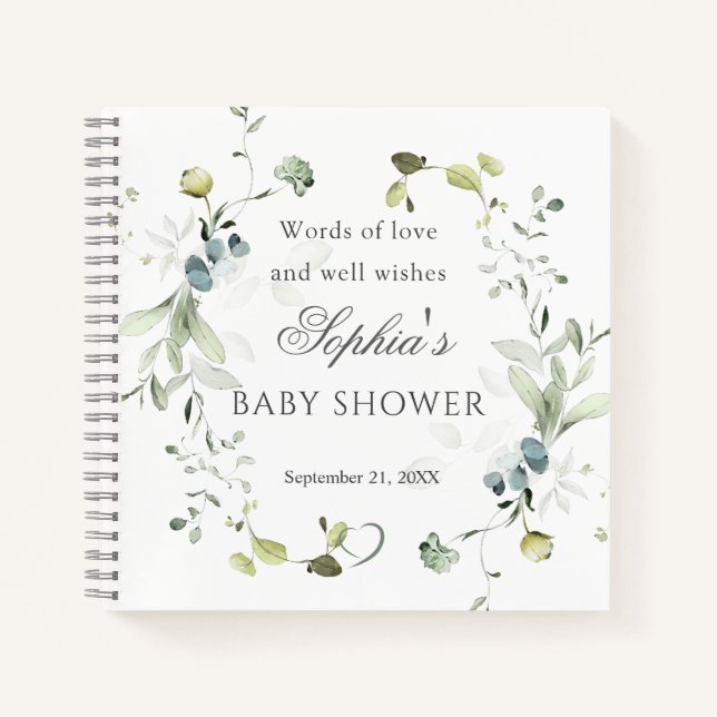 Libro Baby Shower de Eucalyptus Foliage (Anverso)