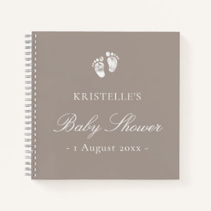 Libro Baby Shower Neutral Baby Footprint