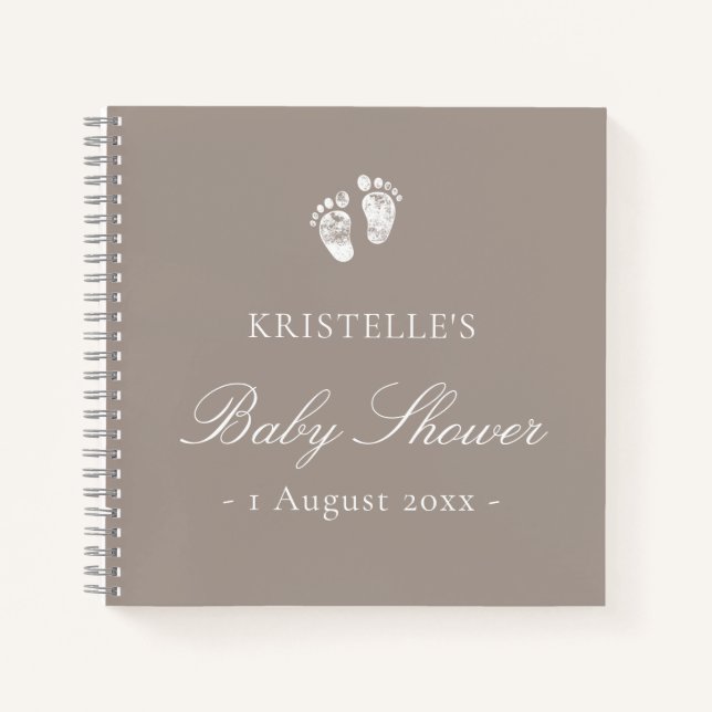 Libro Baby Shower Neutral Baby Footprint (Anverso)