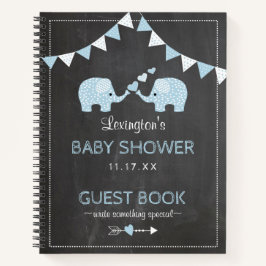 Libro Baby Shower Twys Boys Blue Elephants |