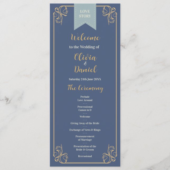 Libro Biblioteca Boda Menú Detalles de la Ceremoni (Anverso)
