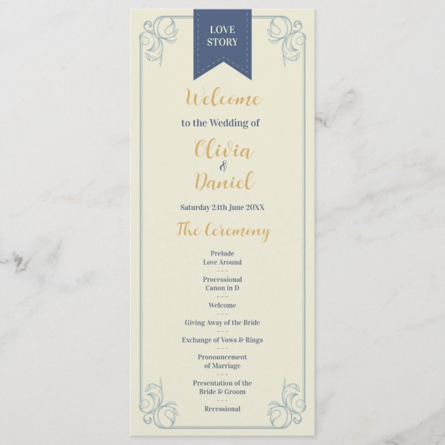 Libro Biblioteca Boda Menú Detalles de la Ceremoni (Anverso)
