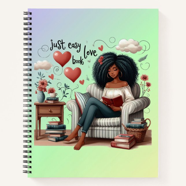 Libro de amor simple, lectura de Chica afroamerica (Anverso)
