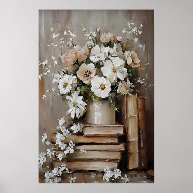 Libro de arte de flores de primavera, librería de  (Frente)