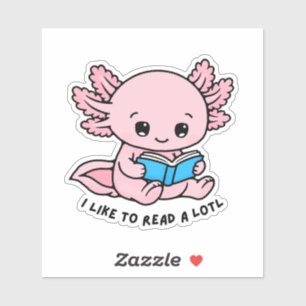Libro de Axolotl Adorable Pegatina de Chiste Diver