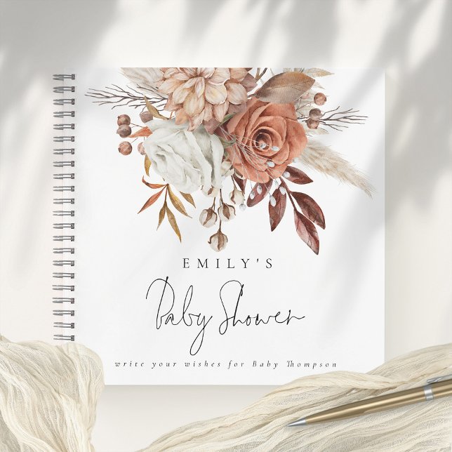 Libro de Baby Shower Boho Terracotta Florals (Subido por el creador)