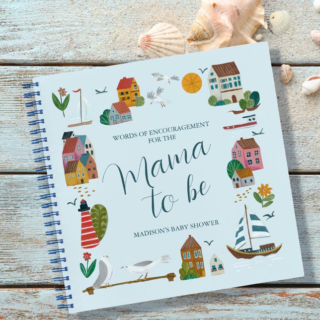 Libro de Baby Shower Coastal Village Blue Boy (Coastal Village Blue Boy Baby Shower Guest Book)