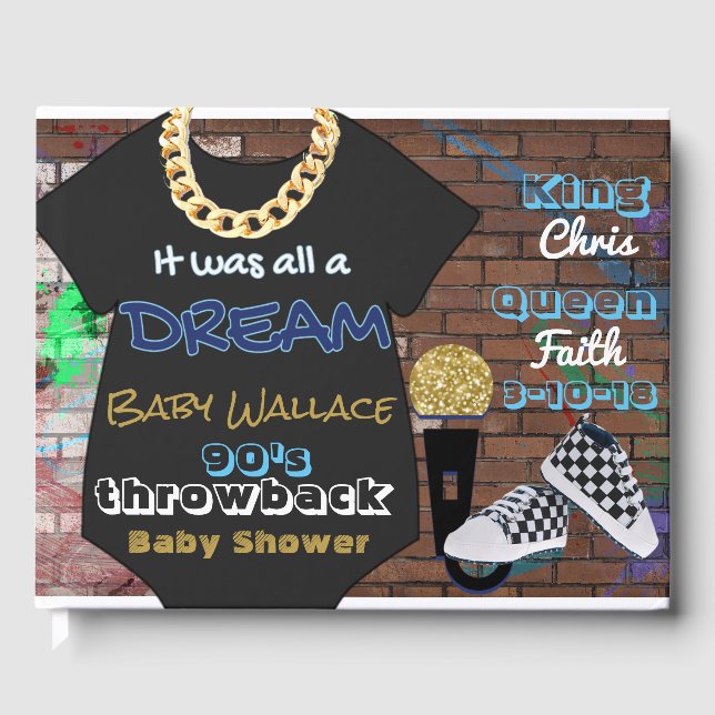 Libro De Baby Shower De Hip Hop BOY 90 (Anverso)