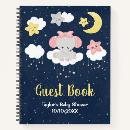 Libro de Baby Shower Elephant Pink and Navy