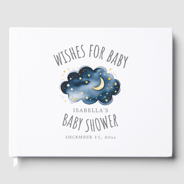 Libro de Baby Shower Moon and Stars (Anverso)