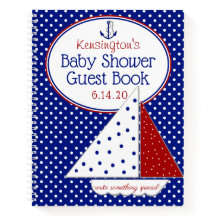 Libro de Baby Shower Neutral Nautical Sailboat |