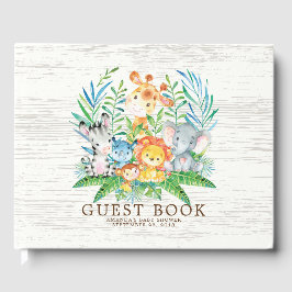 Libro de Baby Shower Neutrari Safari Jungle