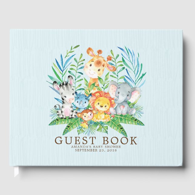 Libro de Baby Shower Neutrari Safari Jungle Boys (Anverso)