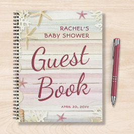 Libro de Baby Shower Tropical Beach Seashell