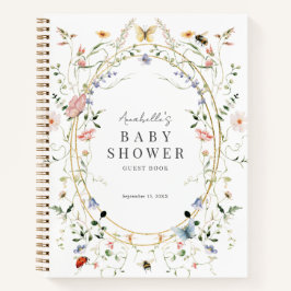 Libro de Baby Shower Wildflower Butterfly Bee