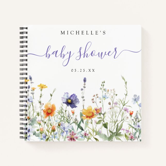 Libro de Baby Shower Wildflower Field (Anverso)