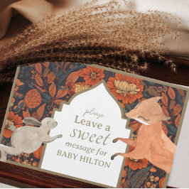 Libro de Baby Shower Woodland Animal Fall
