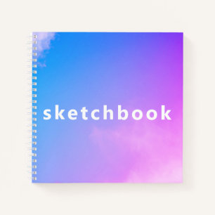 Libro de bocetos de arte espiral de Pink Sky Backg