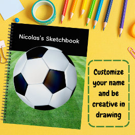 Libro de bocetos de fútbol personalizado para los 