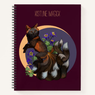 Libro de bocetos de las flores de kitsune y de col