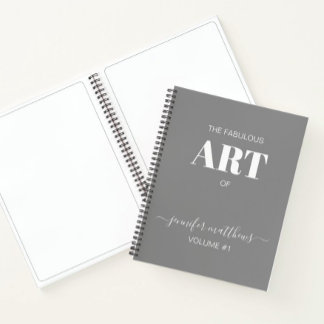 Libro de bocetos Gris White Personalizado Tu Nombr
