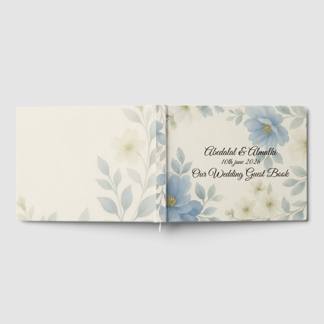 Libro de Boda Blue Blossom - Personalizado (Lleno)