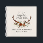 Libro de boda de flores de crema de óxido de presu<br><div class="desc">Terracota,  parcela botánica floral natural,  salada verde y negra,  estilo rústico moderno y elegante estilo arco boda presupuesto libro de huéspedes diseño de decoración. Parte de una colección moderna.</div>