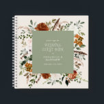 Libro de boda de flores verde sabio de presupuesto<br><div class="desc">Terracota,  parcela botánica floral natural,  salada verde y negra,  estilo rústico moderno y elegante estilo arco boda económico diseño de libro de huéspedes en favor de la decoración. Parte de una colección moderna.</div>