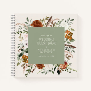 Libro de boda de flores verde sabio de presupuesto
