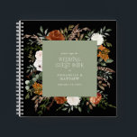 Libro de boda de flores verde sabio de presupuesto<br><div class="desc">Terracota,  parcela botánica floral natural,  salada verde y negra,  estilo rústico moderno y elegante estilo arco boda económico diseño de libro de huéspedes en favor de la decoración. Parte de una colección moderna.</div>