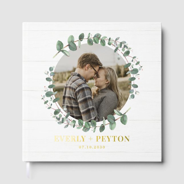 Libro de Boda de Relieve metalizado de vegetación  (Anverso)