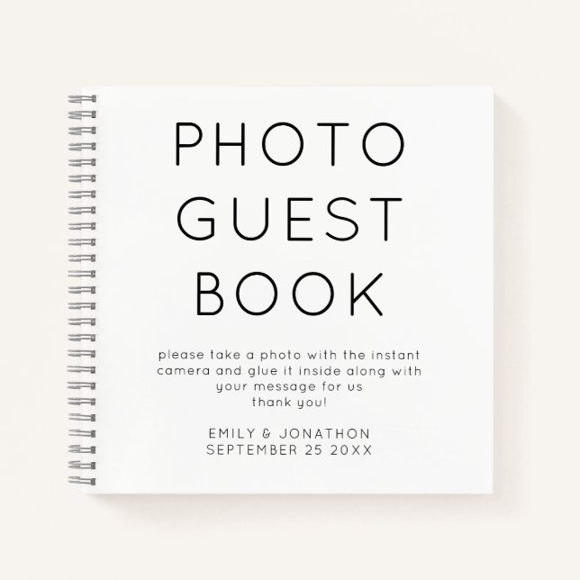 Libro de Boda minimalista para invitados fotográfi (Anverso)
