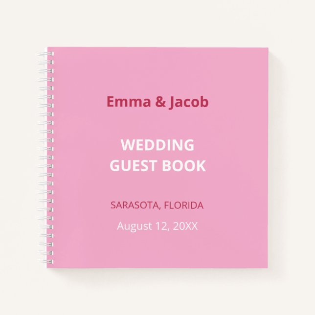 Libro de Boda moderno Pink Magenta (Anverso)