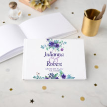 Libro de bodas de color morado