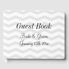 Libro de bodas de glamour con patrón de chevron