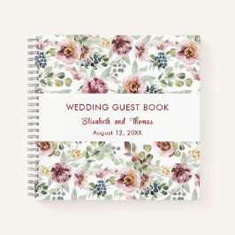 Libro de bodas florales para rosas pastel romántic