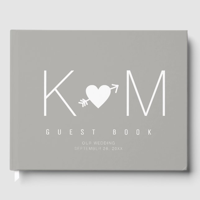 libro de bodas, libro de visitas gris para días me (Anverso)