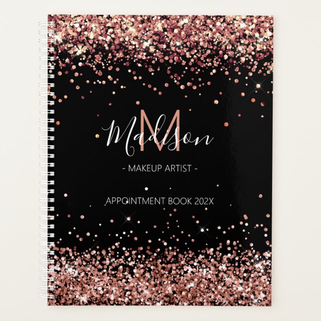 Libro de citas Glam Rosa Gold | Planificador (Anverso)