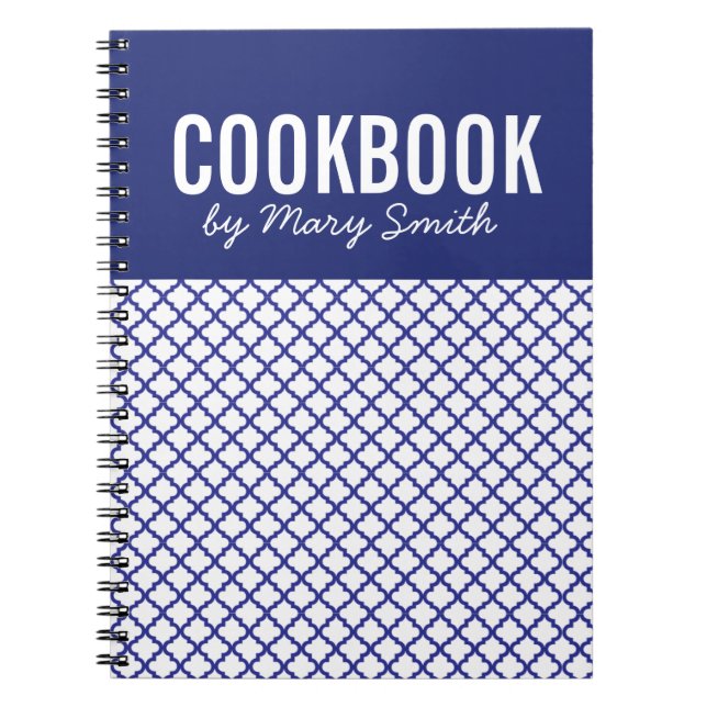 Libro de cocina azul con el cuaderno de encargo de (Frente)