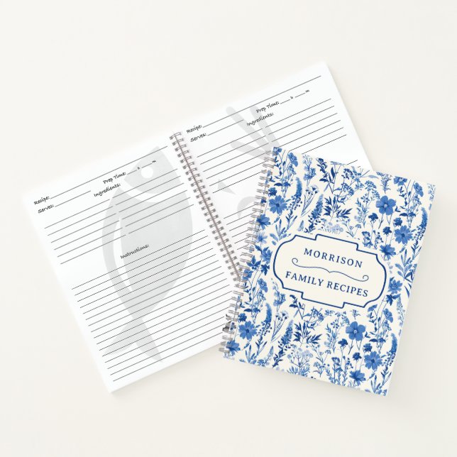Libro de cocina de la familia Blue Wildflowers (Interior)