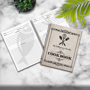 Libro de cocina de la familia de papel de edad ava